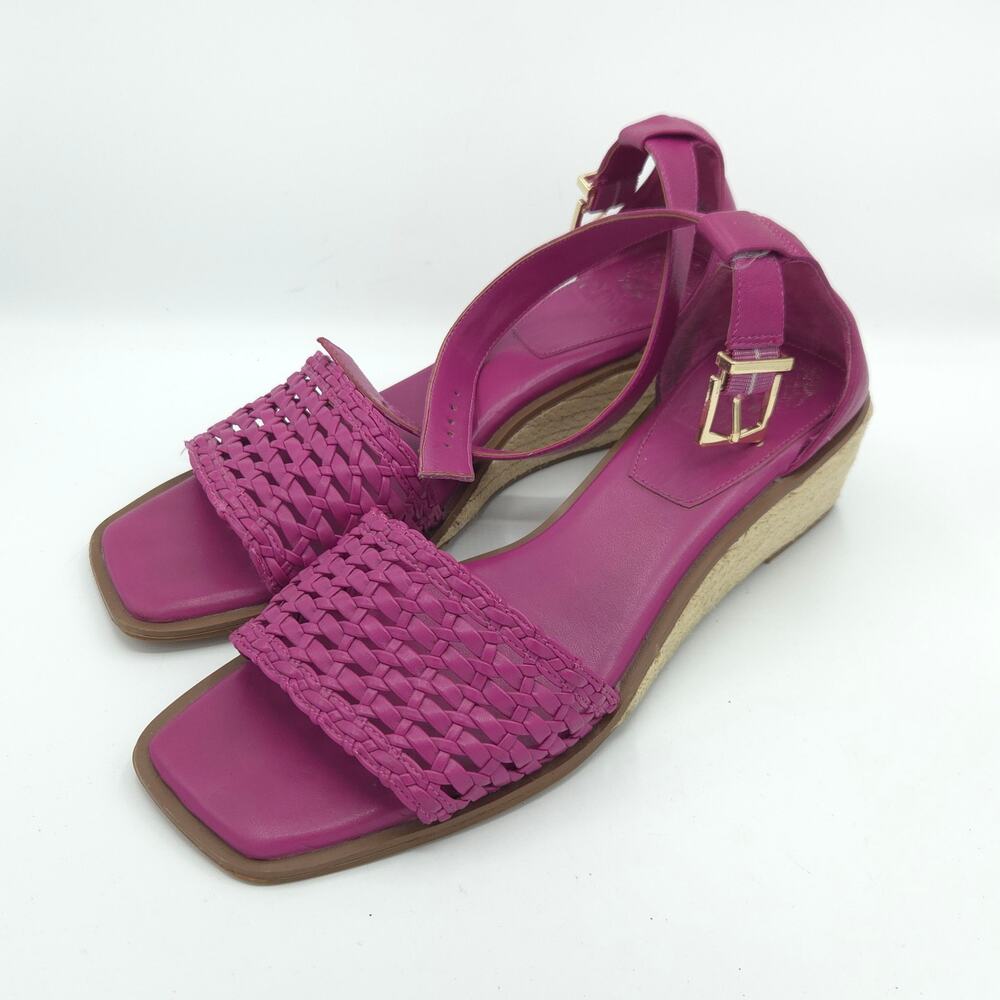 Vince Camuto Bretandi Women's Size 10 Pink Adjustable Espadrille Wedge Sandals